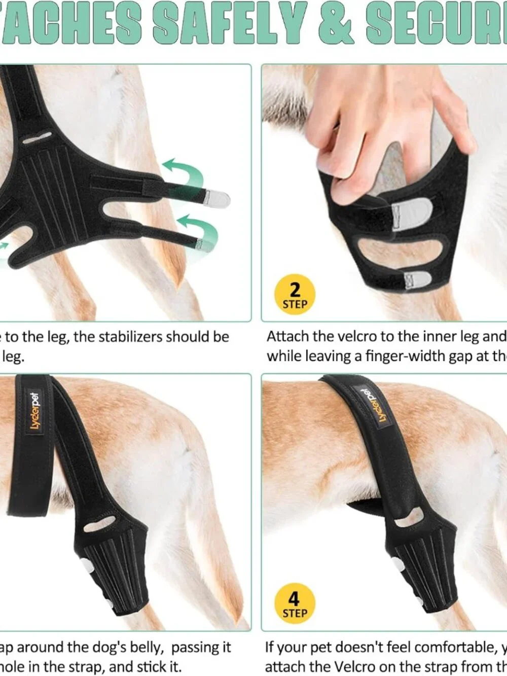 Dog ACL Brace for Dogs Rear Leg, Cruciate Care Knee Brace for Dogs Back Leg